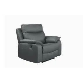 CozyCloud Grey Leather Recliner