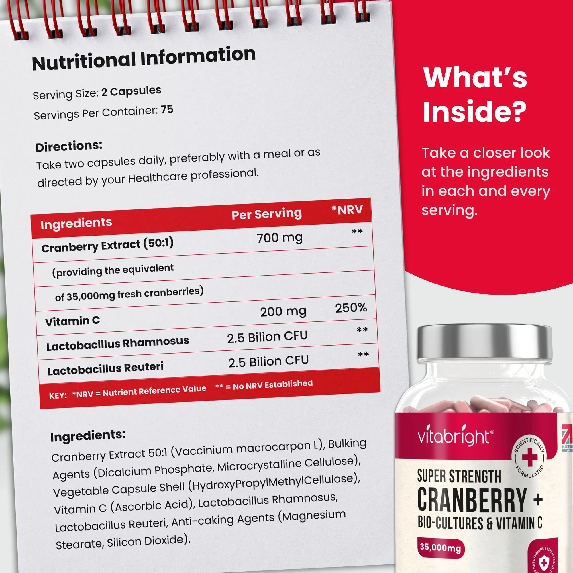 Cranberry Probiotic Complex - 3-in-1 Supplement for UTIs - 75-day supply