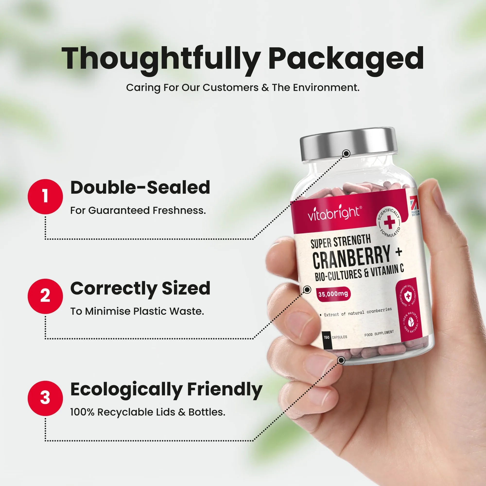 Cranberry Probiotic Complex - 3-in-1 Supplement for UTIs - 75-day supply