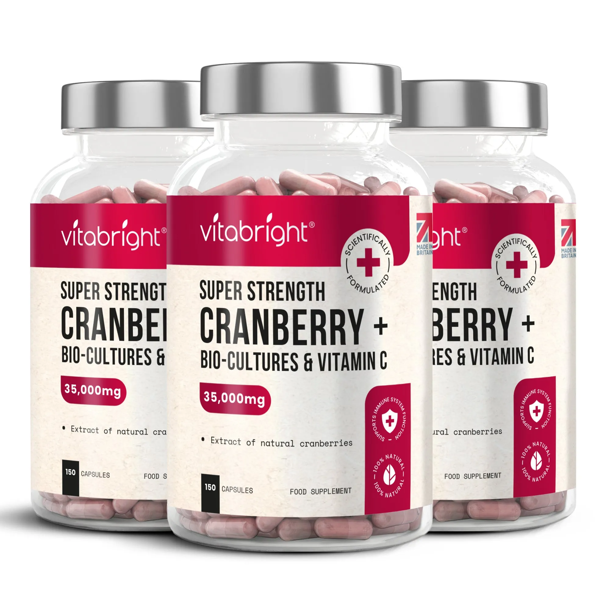 Cranberry Probiotic Complex - 3-in-1 Supplement for UTIs - 75-day supply