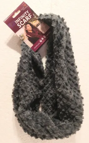 Dark Grey Plush Infinity Scarf one size