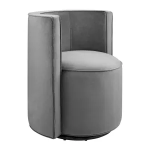 Della Performance Velvet Fabric Swivel Chair Gray EEI-6222-GRY