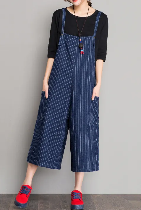 Denim Casual Spring Denim Overall Loose Short Women Jumpsuits QYCQ05116