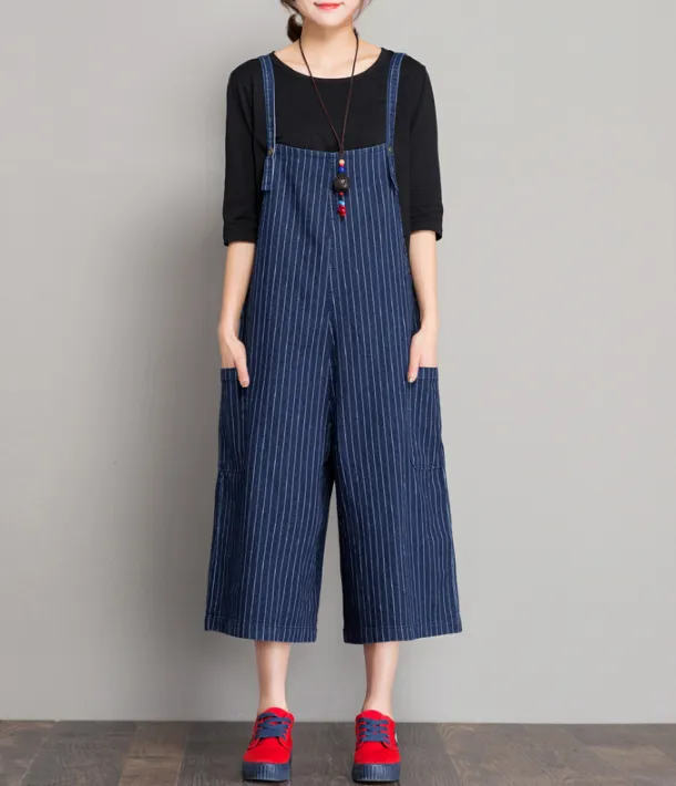 Denim Casual Spring Denim Overall Loose Short Women Jumpsuits QYCQ05116