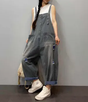 Denim Casual Spring Denim Overall Loose  Women Jumpsuits QYCQ05122