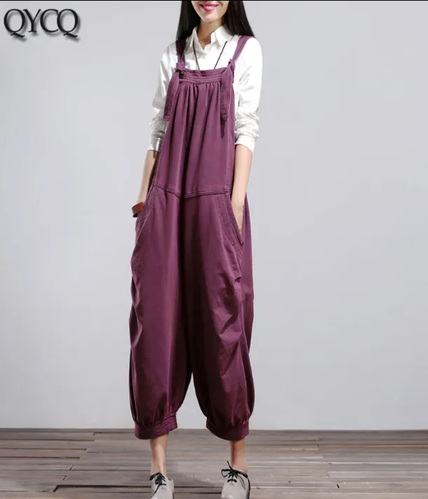 Denim Loose Casual Spring Summer Cotton Overall Women Jumpsuits QYCQ05162