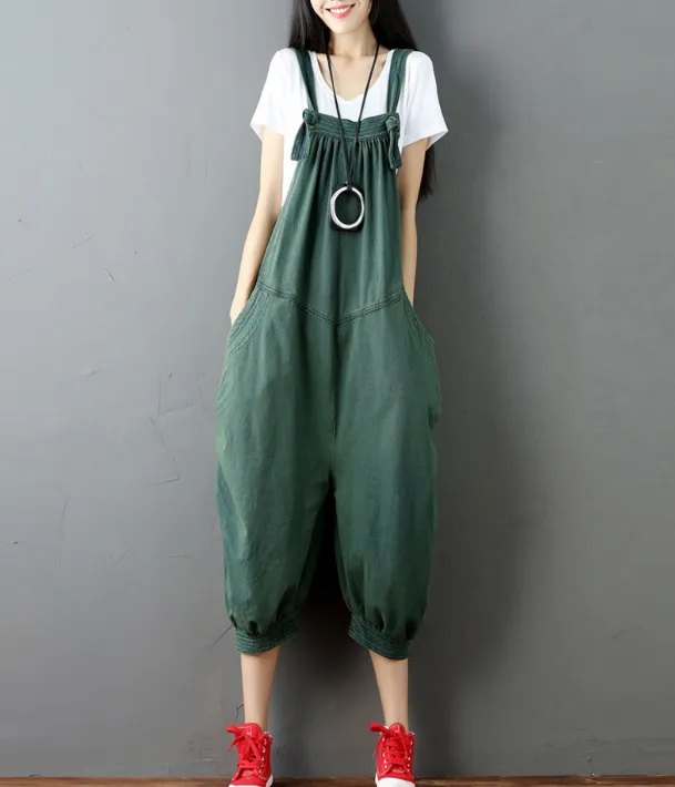 Denim Loose Casual Spring Summer Cotton Overall Women Jumpsuits QYCQ05162