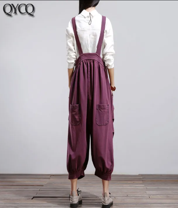 Denim Loose Casual Spring Summer Cotton Overall Women Jumpsuits QYCQ05162