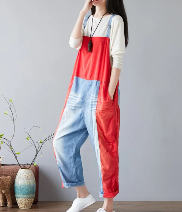 Denim Summer  Jumpsuits, Denim Overall, Loose Women Jumpsuits CNHK08023