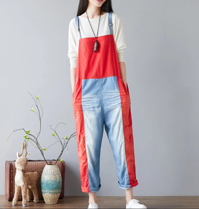 Denim Summer  Jumpsuits, Denim Overall, Loose Women Jumpsuits CNHK08023