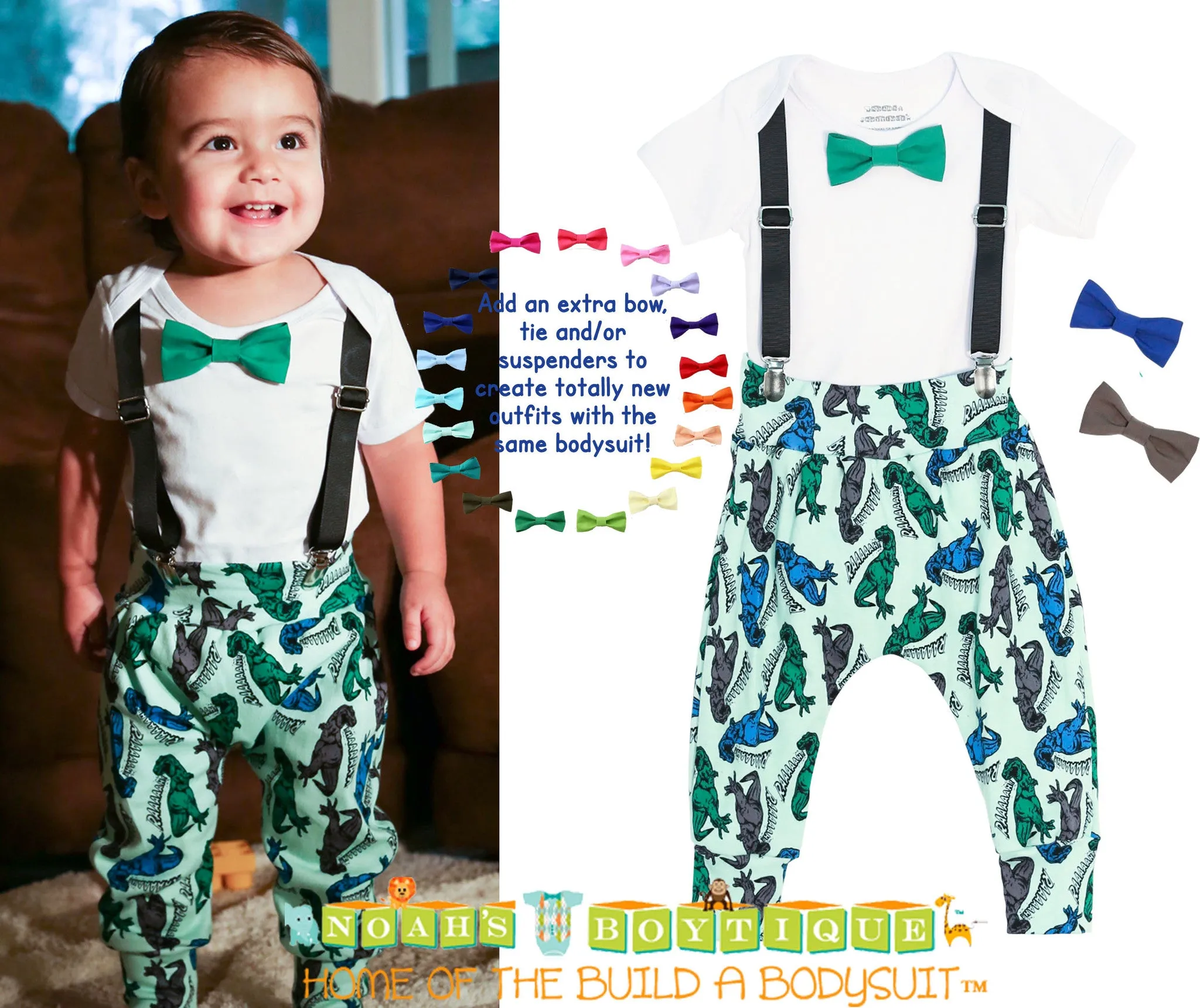 Dinosaur Print Pant Trendy Set by Noah's Boytique