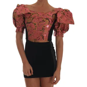 Dolce & Gabbana Ethereal Puff Sleeve Cropped Top