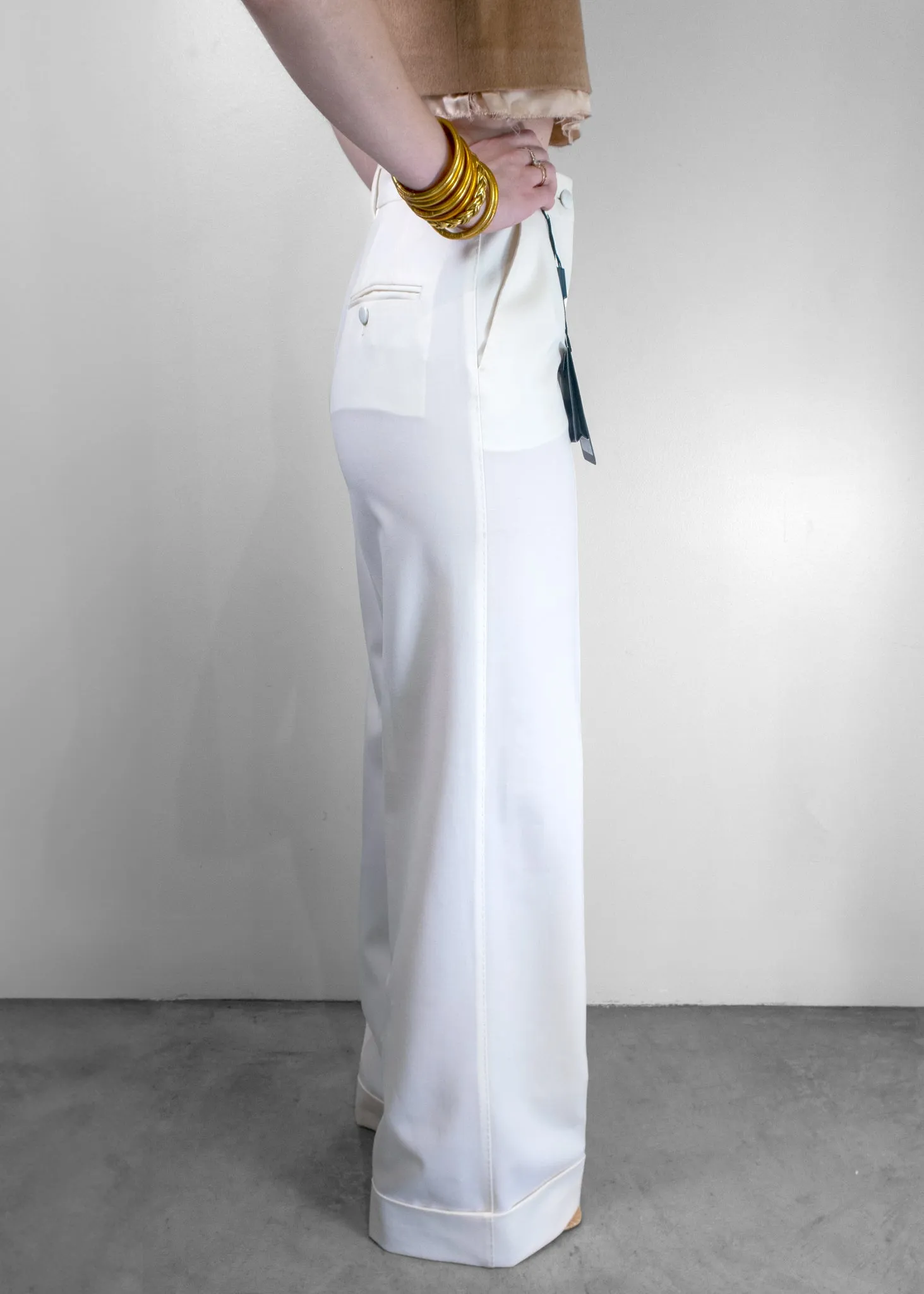 Dolce & Gabbana Wide Leg White Trousers