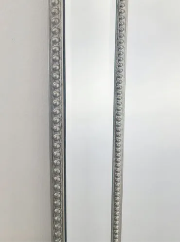 Elegant Silver Beaded Free-Standing Mirror 50x170cm