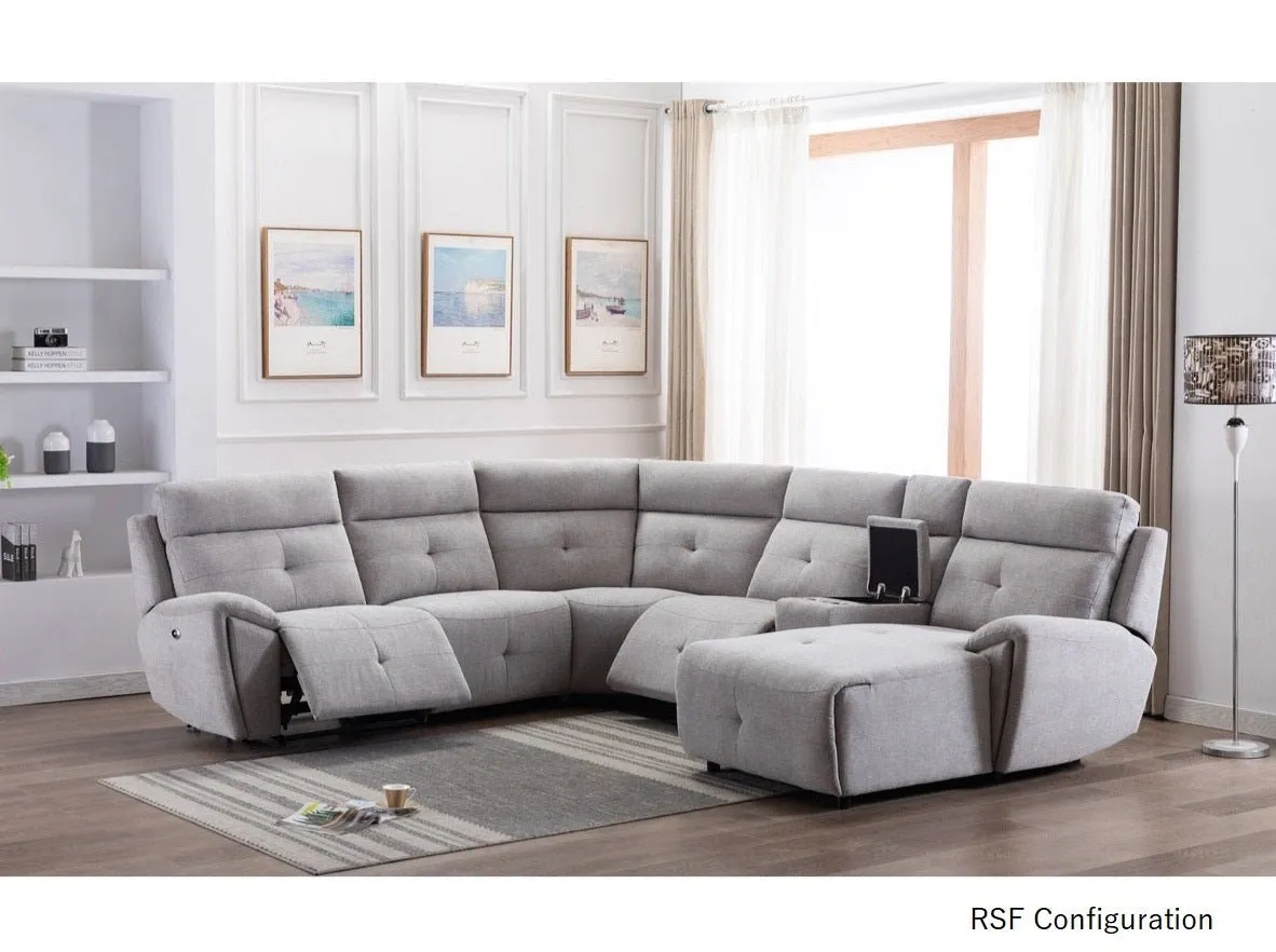 Elijah Power Reclining Sectional with Right/Left Side Chaise