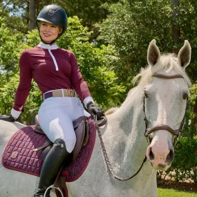 Elyse - Burgundy Long Sleeve Women's Riding Shirt