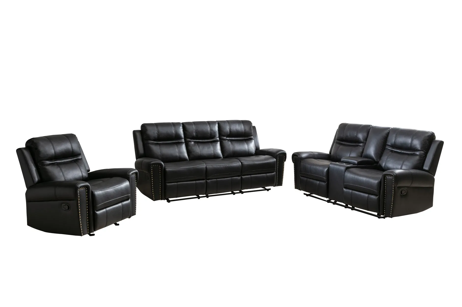 Emerson Black Reclining Living Set