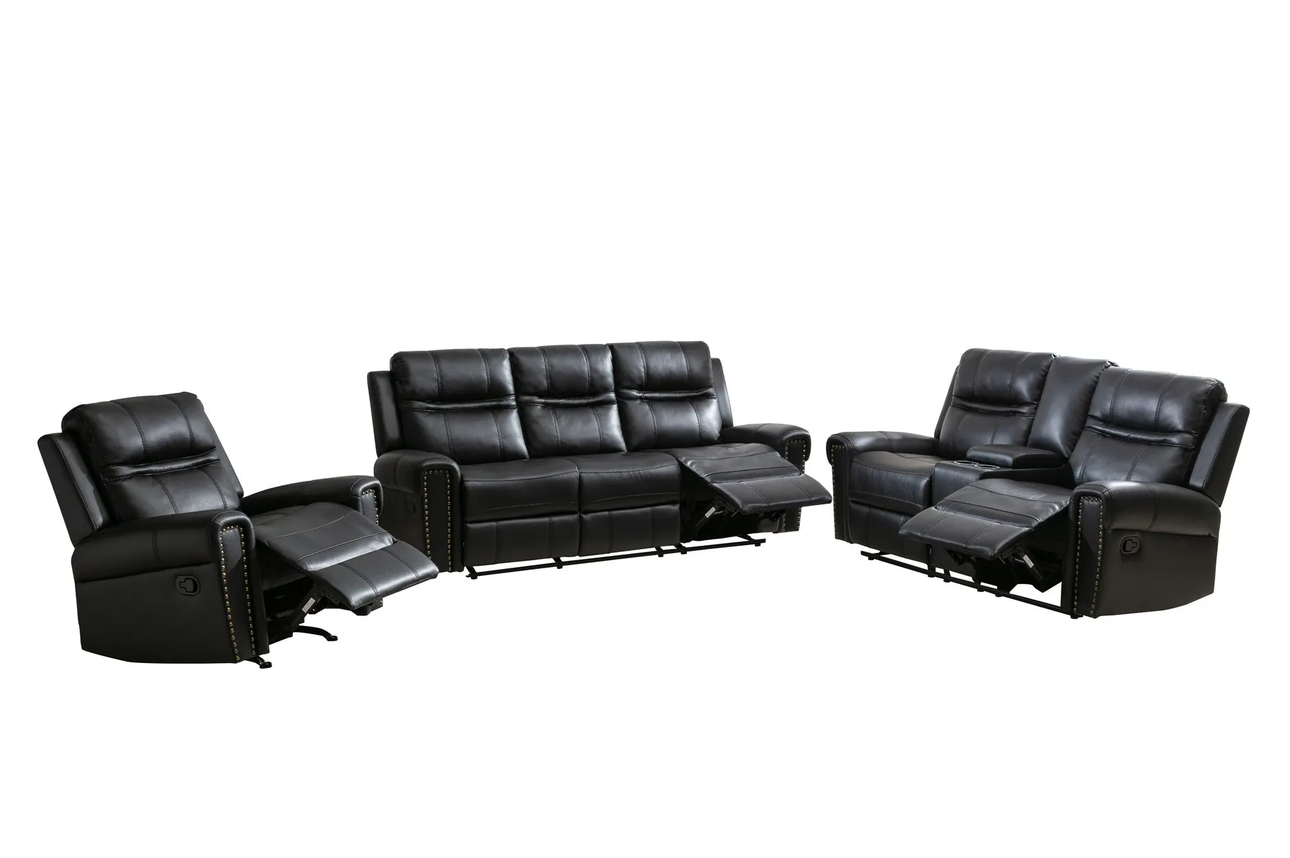 Emerson Black Reclining Living Set