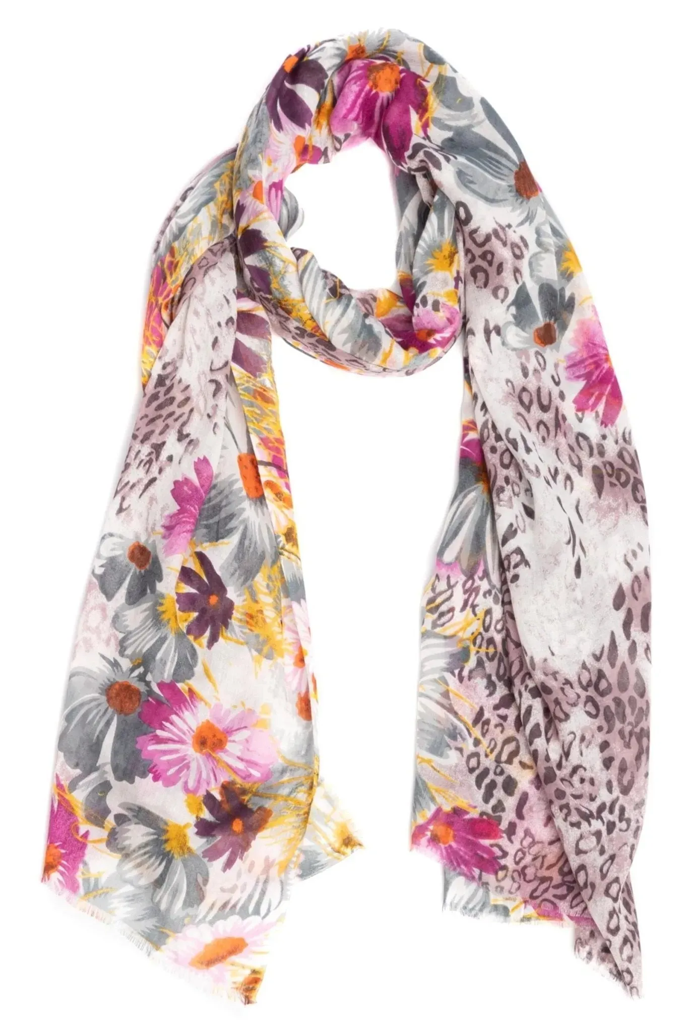 Floral Leopard Scarf