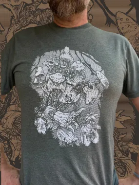 Forest Kaiju - Mushroom Robot - Unisex Crew Neck Tee