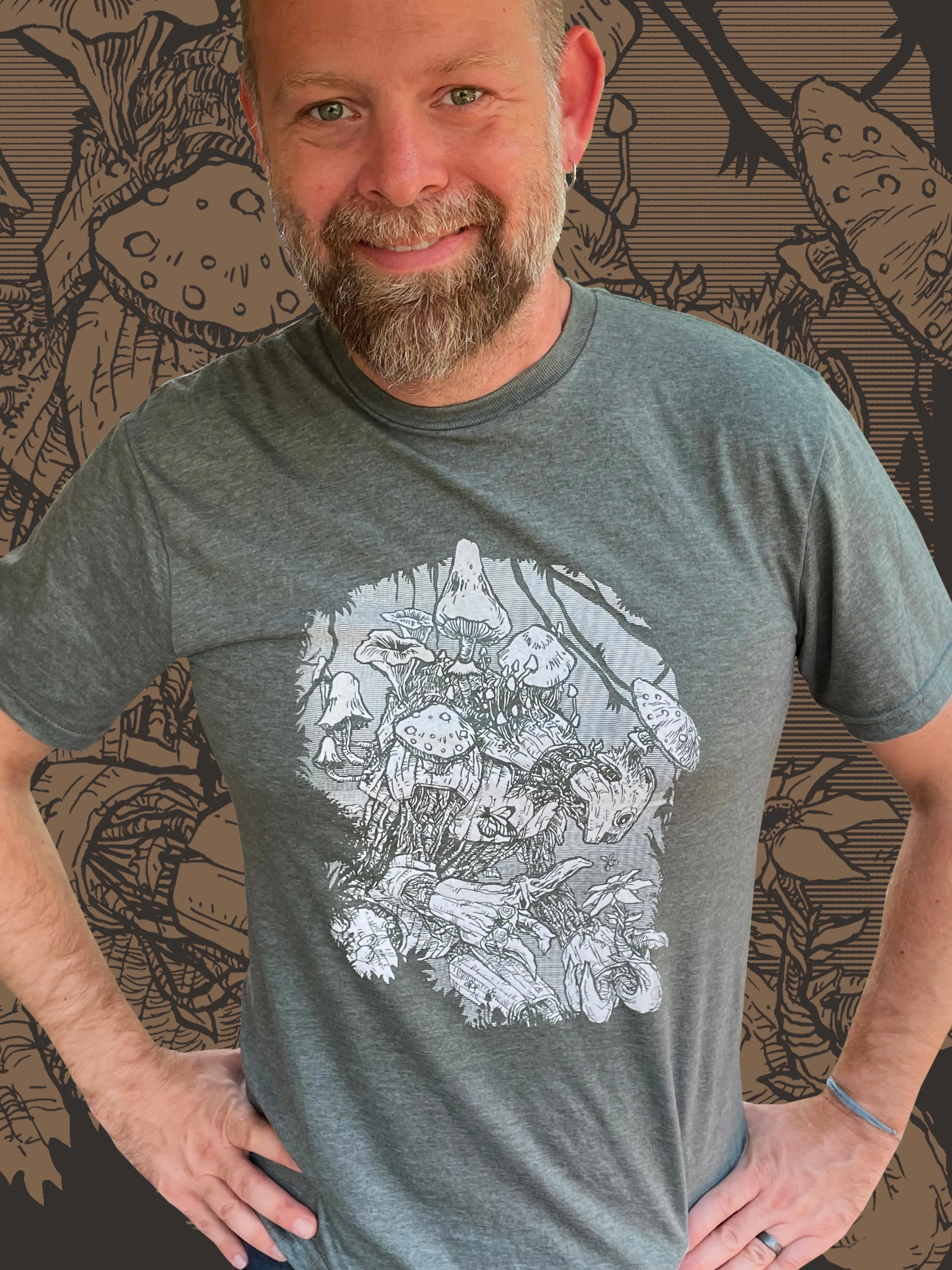 Forest Kaiju - Mushroom Robot - Unisex Crew Neck Tee