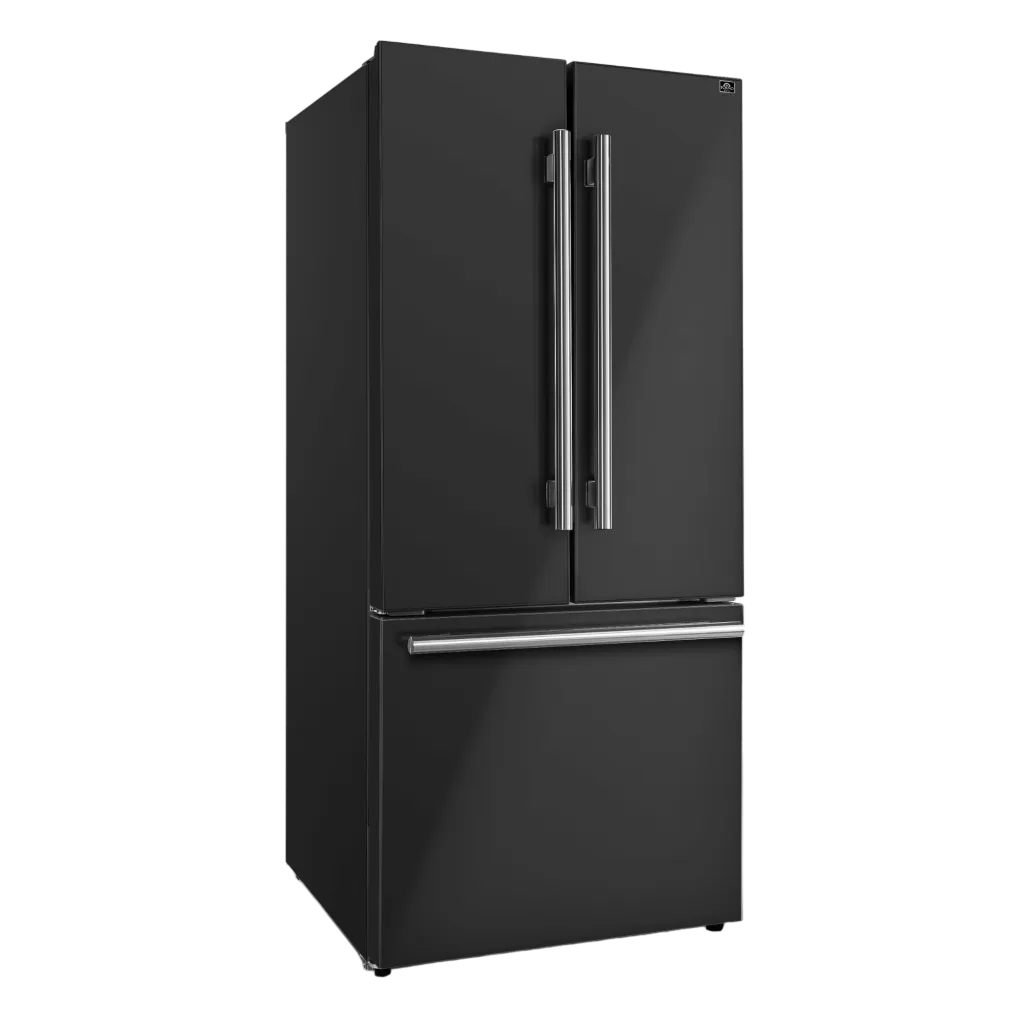 Forno Espresso 30" Black 17.5 Cu. Ft. With Ice Maker Refrigerator FFFFD1974-31BLK