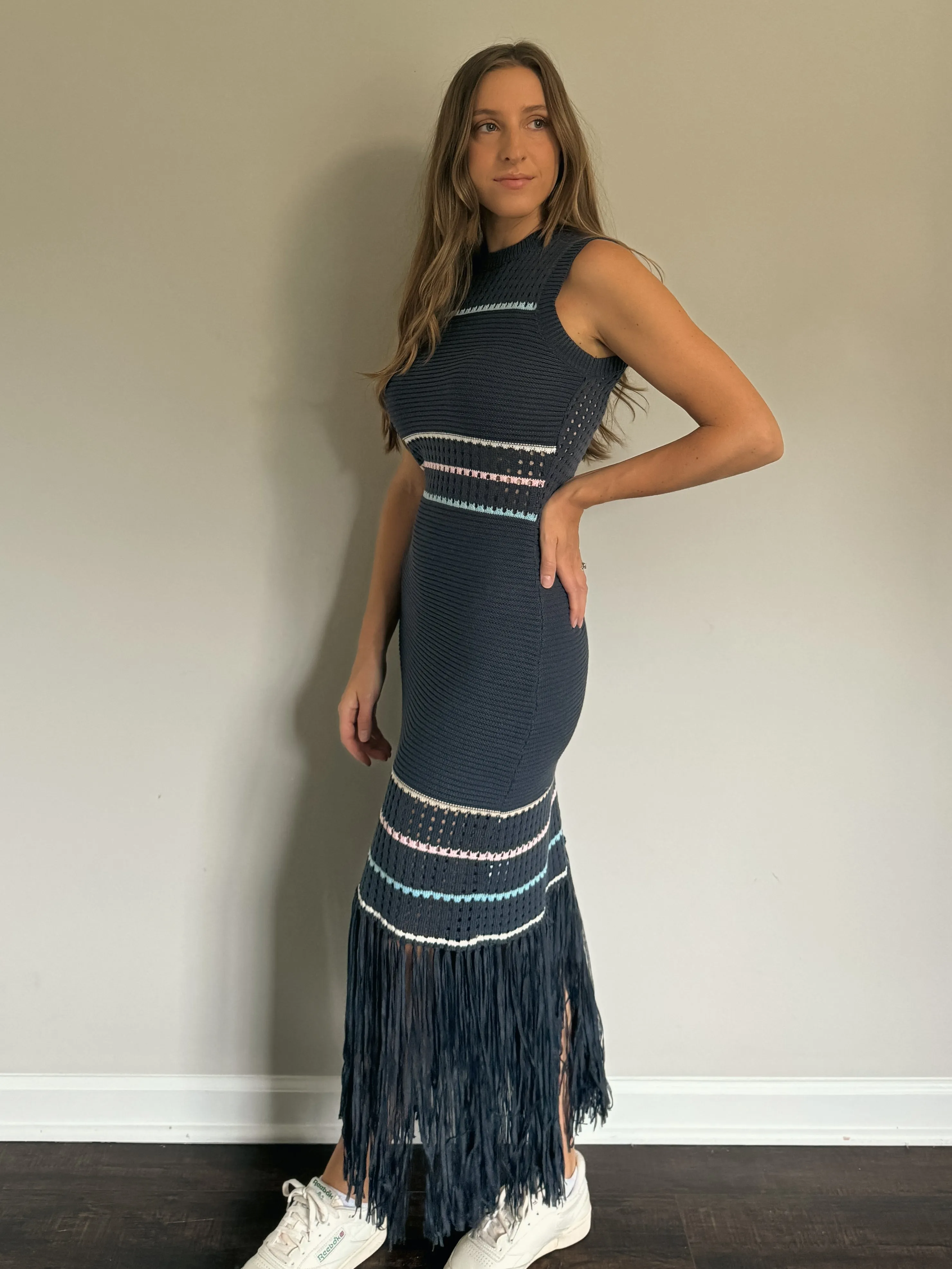 Fringe Knit Dress