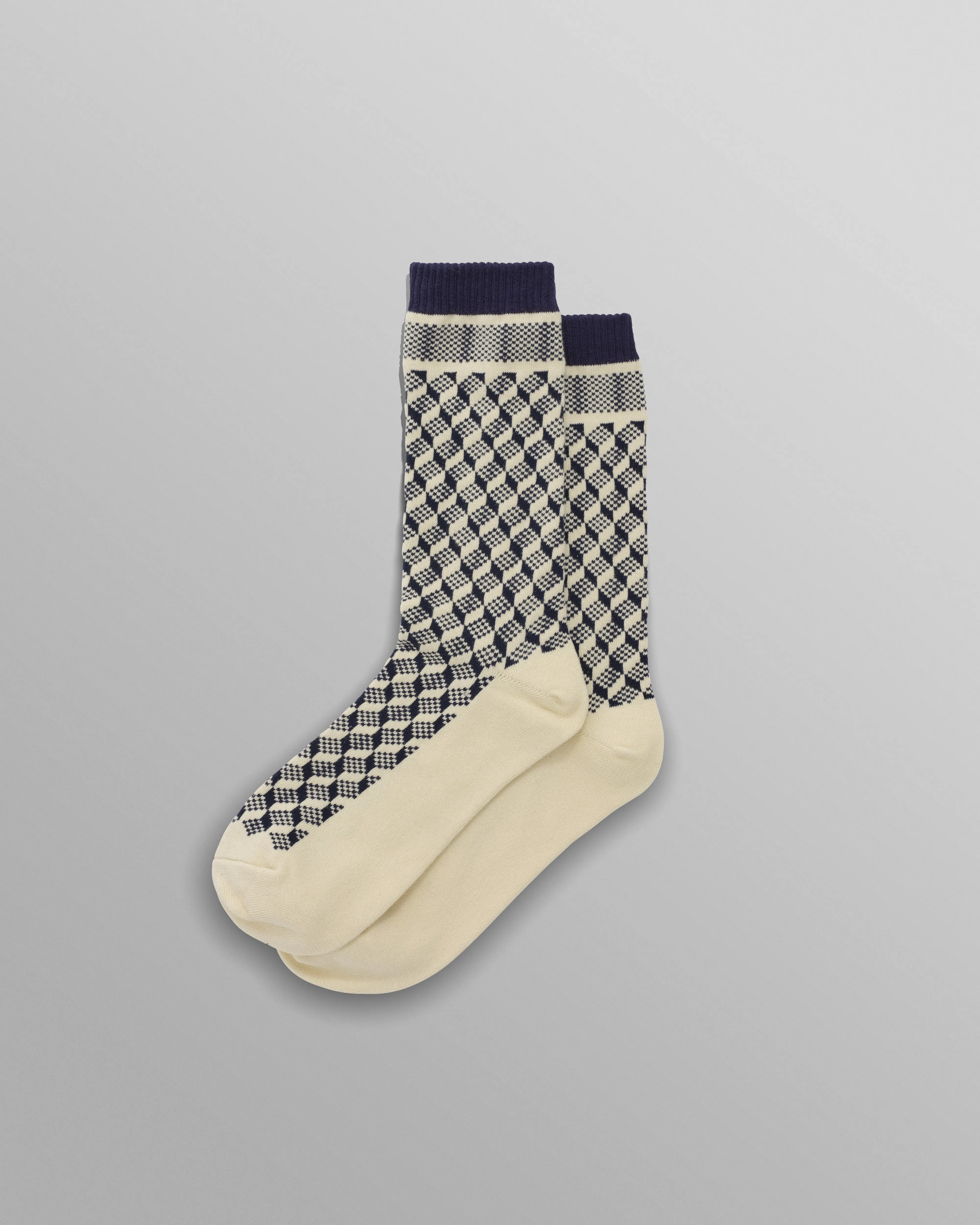 Galway - Navy Jacquard Chunky Sock