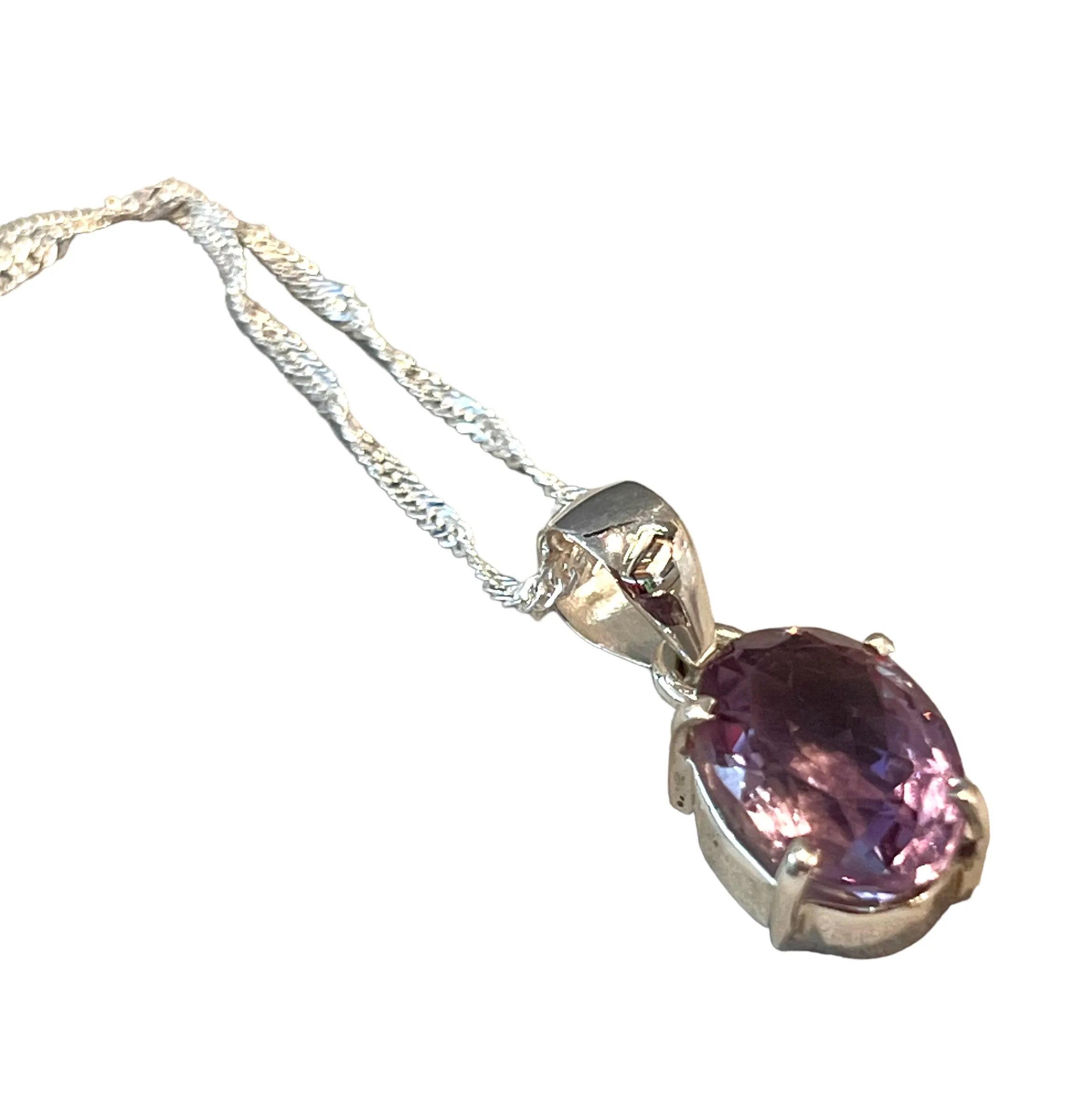 Genuine Amethyst  Gemstone Pendant Necklace