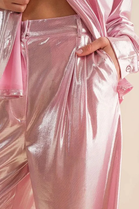 Gia metallic Pant, Pink