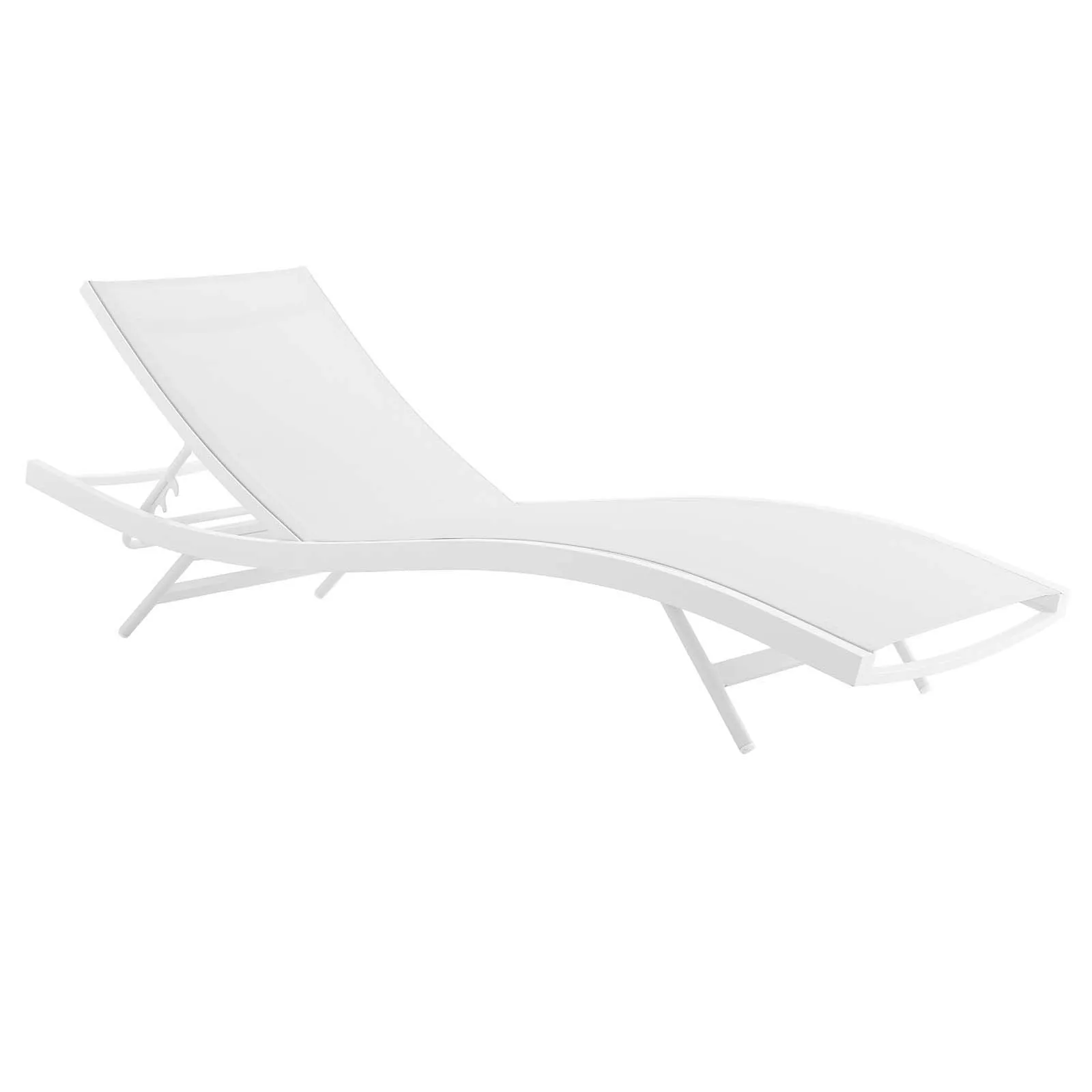 Glimpse Outdoor Patio Mesh Chaise Lounge Set of 2 White White EEI-4038-WHI-WHI