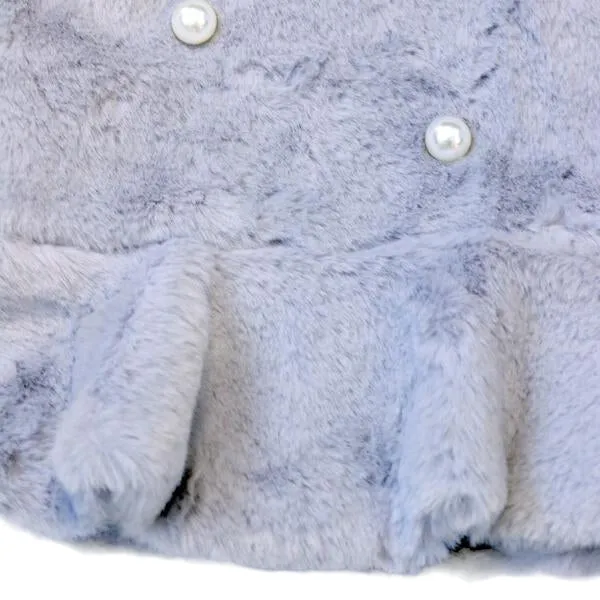 Grey Pearl Accents Furry Vest