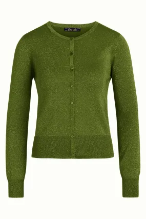 Groen glitter vestje | King Louie cardi roundneck organic lapis forest green