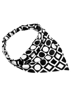 Hair Drama Co Monochrome Headscarf with elastics - Black