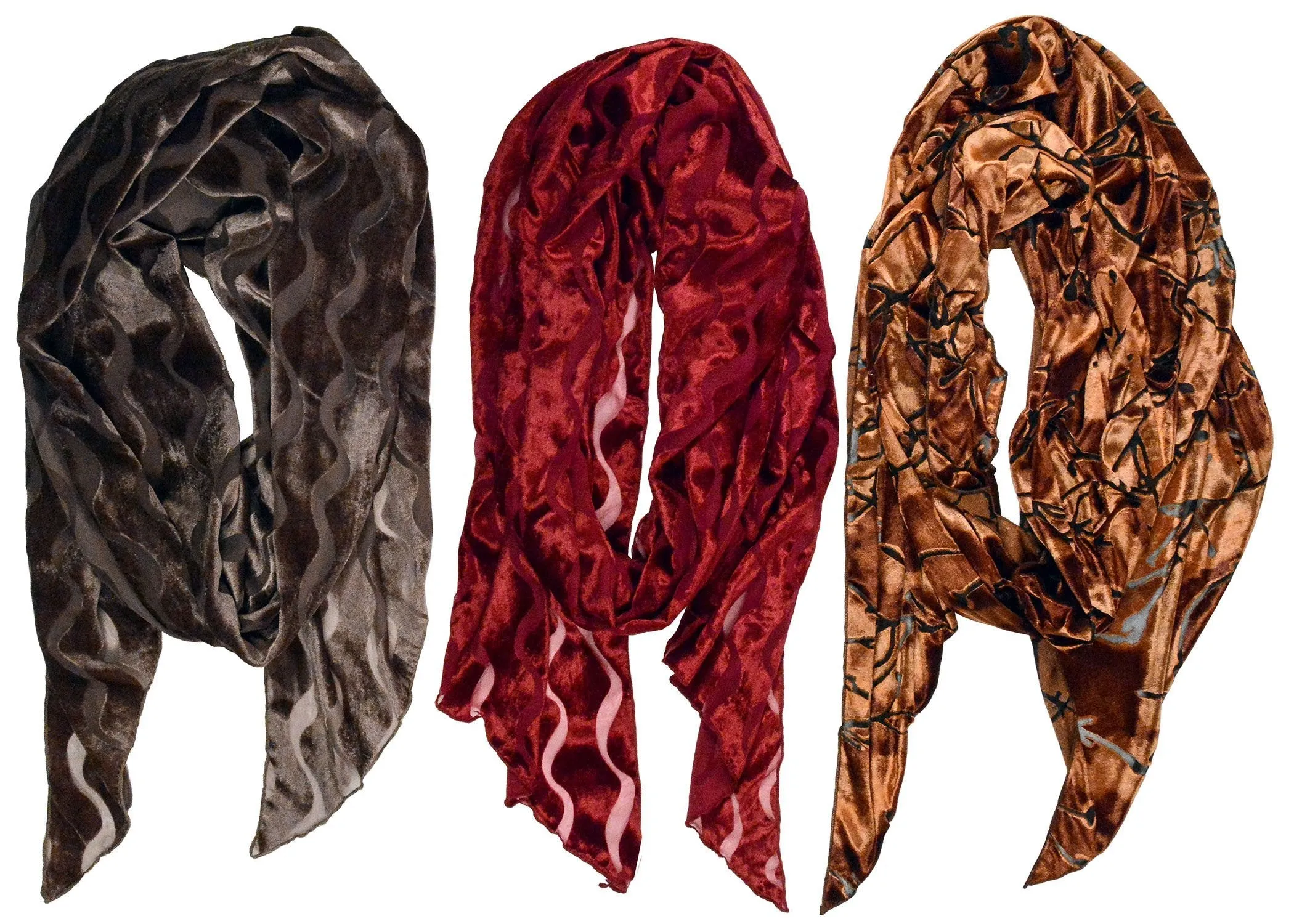 Handkerchief Scarf - Burnout Velvet in Java Sea