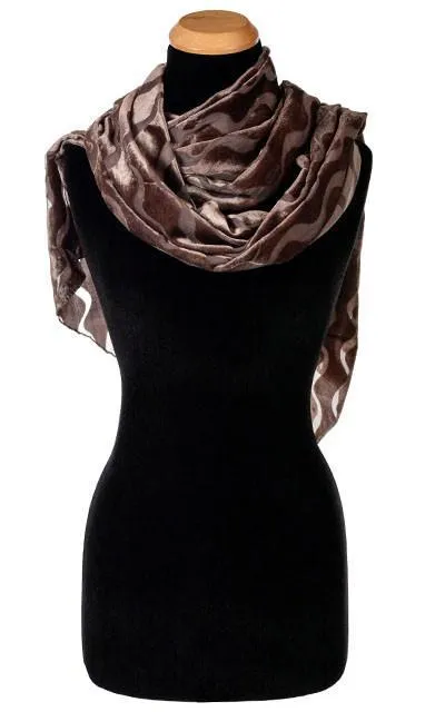 Handkerchief Scarf - Burnout Velvet in Java Sea