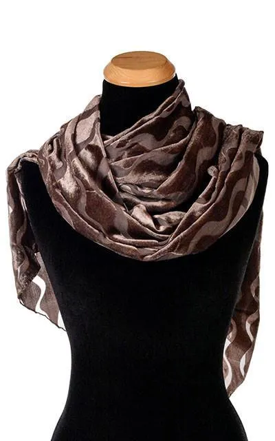 Handkerchief Scarf - Burnout Velvet in Java Sea