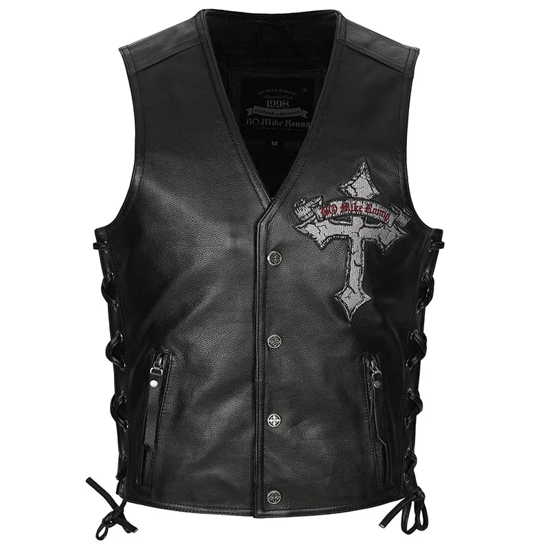 Harley Cowhide Cross Motorcycle Vest