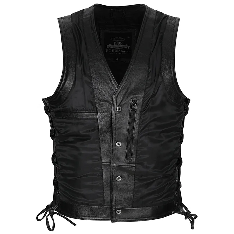 Harley Cowhide Cross Motorcycle Vest