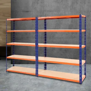 Heavy-Duty Adjustable Steel Storage Rack, 4-Tier, 2 Pack - Giantz