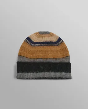 Hill - Black Brush Stripe Wool Beanie