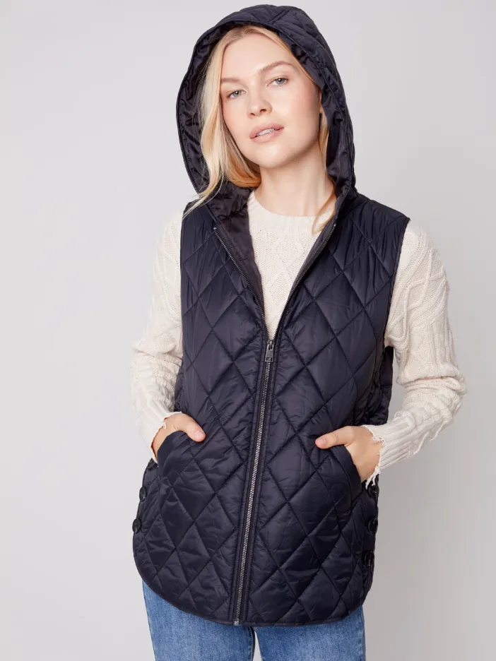 Hooded Short Quilted Vest