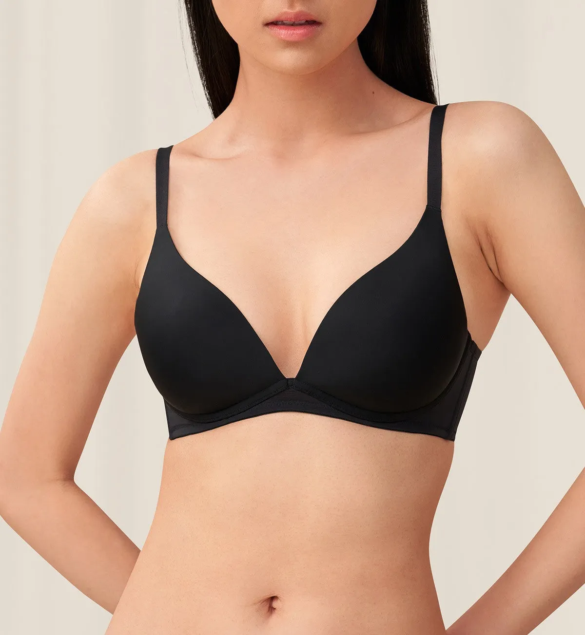 INVISIBLE INSIDE-OUT NON-WIRED PUSH UP DEEP V BRA