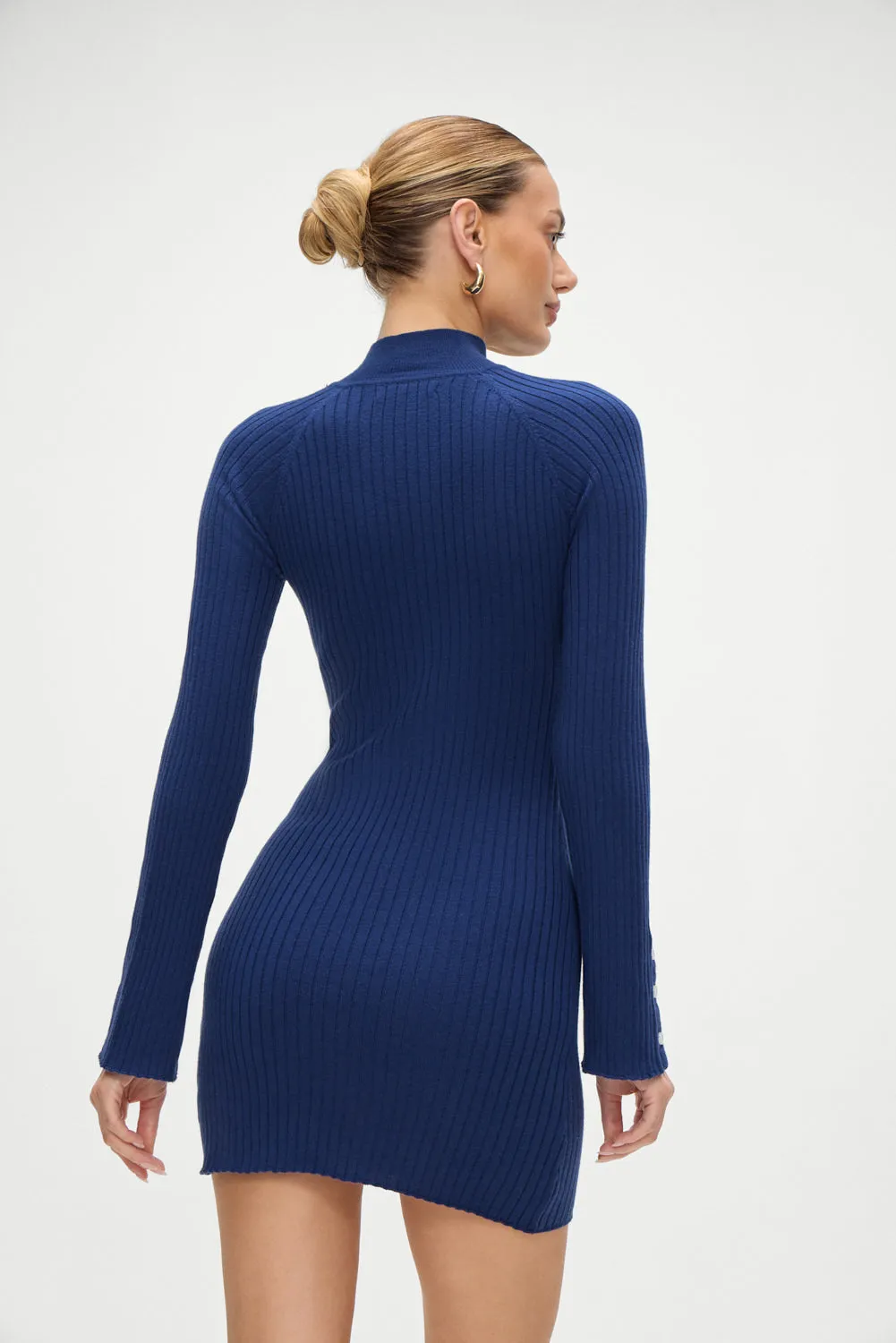 Isla Long Sleeve Mini Dress - Midnight Blue