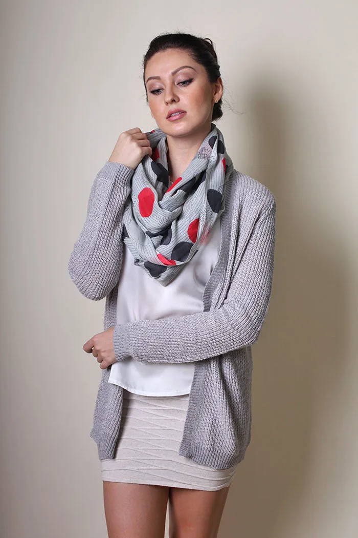 Kate Polka Dots Geometric Infinity Circle Loop Scarf