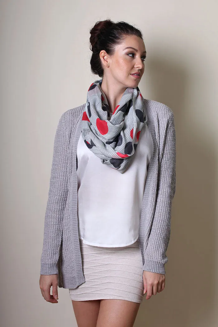 Kate Polka Dots Geometric Infinity Circle Loop Scarf