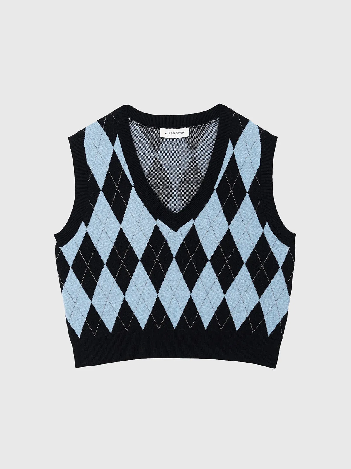 Knitted Diamond V-neck Vest