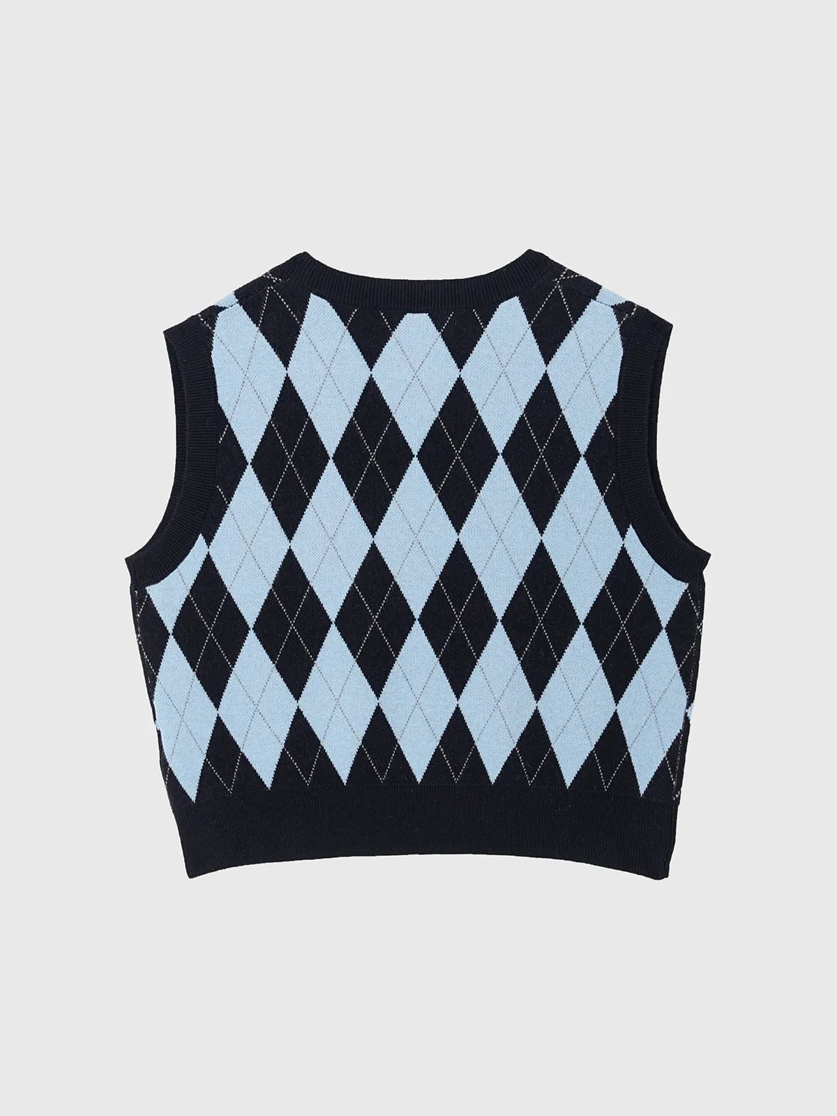 Knitted Diamond V-neck Vest