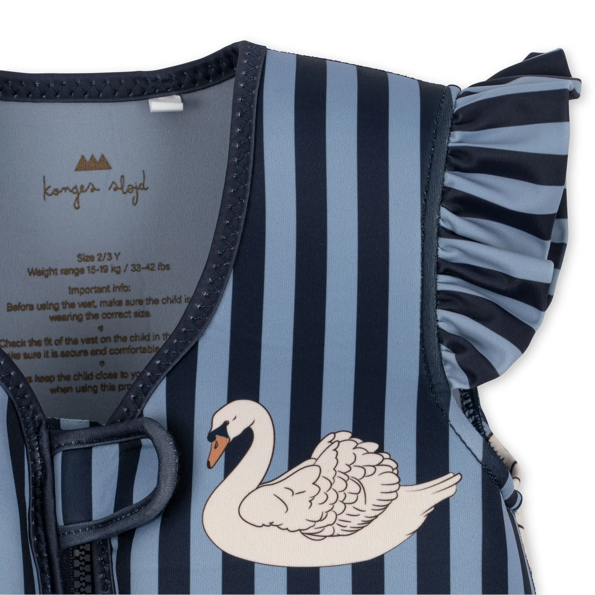 Konges Sløjd Neoprene Swimming Vest Frill | Swan Stripe