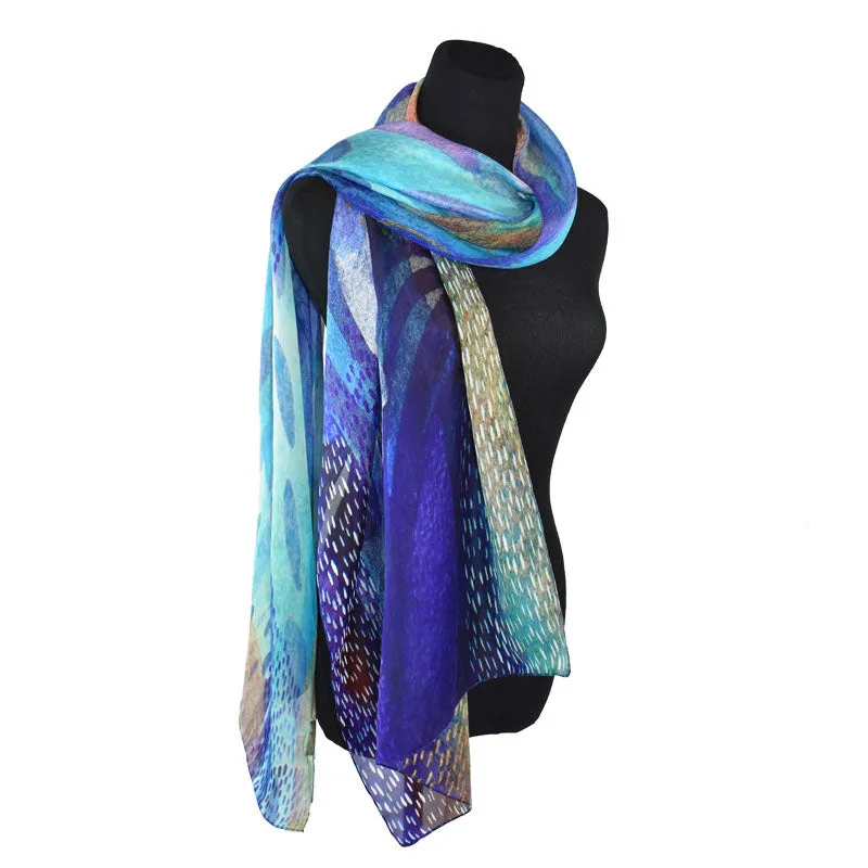 Krystal Dot & Feather Silk Scarf